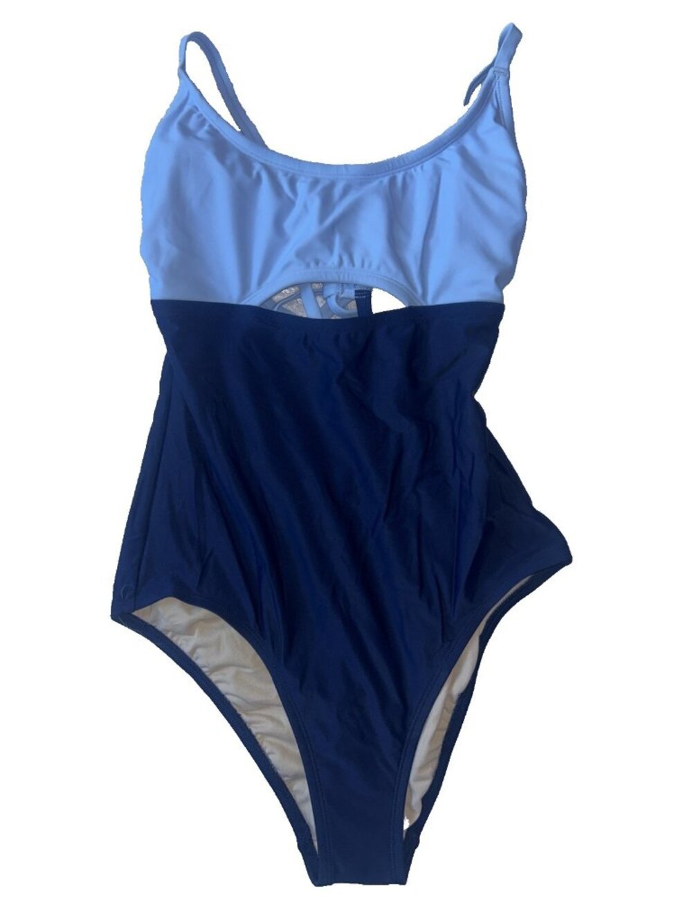 Kona Sol Womans Medium (8-10) Two Tone Blue One Piece Cut Out Swimsuit NWOT